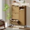 Whizmax 3-Drawer Rattan Shoe Cabinet, Narrow Entryway Storage with Adjustable Shelves, for Hallway, Living Room - 3 of 4
