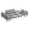 Sonkuki Outdoor Furniture Set Patio Conversation Sofa with Coffee Table Set, All-Weather PE Rattan Couch with Cushion - 2 of 4