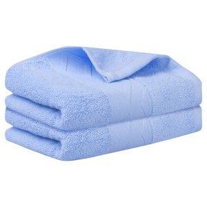 Unique Bargains Cotton Highly Absorbent Quick Drying Bathroom Hand Towel 13" x 30" 2 Pcs - 1 of 4