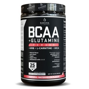Sascha Fitness  BCAA 4:1:1 with Glutamine, HMB, L-Carnitine, HICA | Watermelon | 12.8 oz - 1 of 4