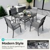 Pamapic 5-Piece Metal Outdoor Patio Dining Set with 4 Text Ilene Chairs and Square Table - 4 of 4