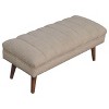 TiramisuBest Contemporary Bench in Silver Metal and Camel Faux Leather, 18.0"L Entryway Bench - 4 of 4