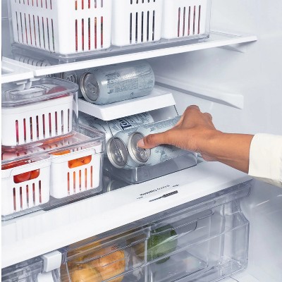 OU Soda Can Organizer for Refrigerator, Clear Rolling Can Dispenser for Fridge / Pantry, Soda Can Rack Kitchen Organizers, BPA Free — фото 2