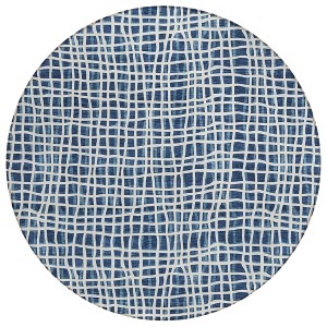 Navy Blue And Ivory Striped Washable Indoor Outdoor Area Rug - 1 of 4