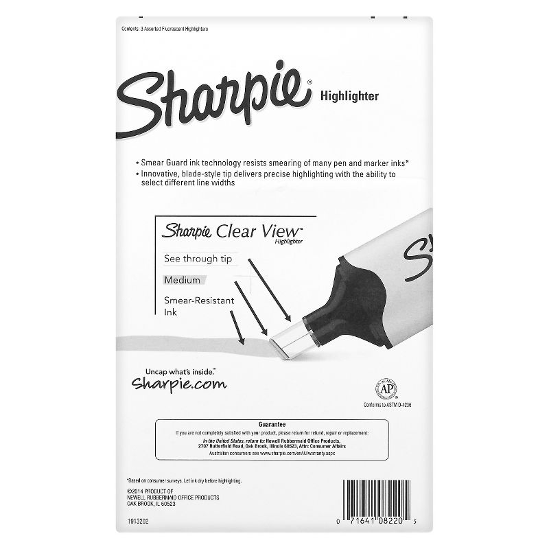 Sharpie Clear View 3pk Highlighters Chisel Tip Mulitcolored, 3 of 10