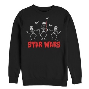 Men's Star Wars Halloween Vader Skeletons Sweatshirt - 1 of 3