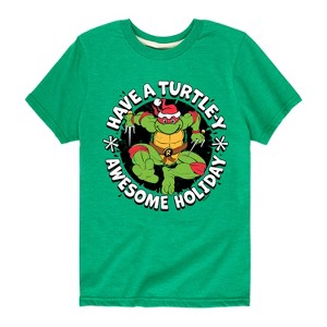 Boys' - Teenage Mutant Ninja Turtles - Have A Turtley Awesome Holiday Short Sleeve Graphic T-Shirt - 1 of 4