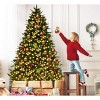 Tangkula 7'PVC Artificial Pine Tree Pre-Lit Christmas Tree w/ 460 LED Lights & Pine Cones - 2 of 4