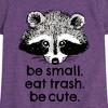 Girls' - Instant Message - Small Trash Cute Raccoon Fitted Short Sleeve Graphic T-Shirt - 2 of 4