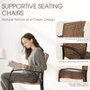 HOMEFUN 3 Pieces Outdoor Bar Stools Set,Rattan Bar Chairs,with glass table top, Wicker Bar Stools for Backyard,Brown - 2 of 4