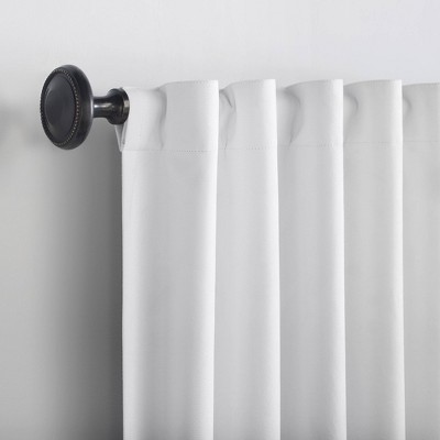 Ecru Velvet Blackout Thermal Back Tab Curtain Panel
