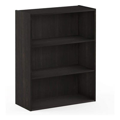 Photo 1 of Furinno Pasir 3 Tier Open Storage and Organization Bookshelf Wooden Bookcase Shelf Shelving Unit for Home or Office, Espresso