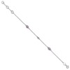 Black Bow Jewelry Amethyst and Diamond Adj. Station Bracelet in Rhodium Plated Silver - 2 of 4