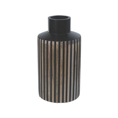 VIP Wood 14 in. Multicolor Ribbed Lines Vase