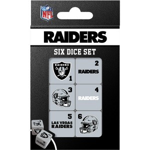 MasterPieces Officially Licensed NFL Las Vegas Raiders - 6 Piece D6 Gaming Dice Set Ages 6 and Up - 1 of 3