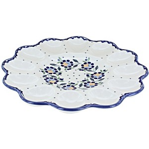 Blue Rose Polish Pottery T140 Manufaktura Egg Plate - 1 of 1