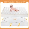 Aoibox Waterproof Crib Mattress Protector Quilted Ultra Soft Breathable Pad Cover 2 Pack for Standard Baby Crib - 4 of 4