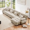 TiramisuBest Modular L-Shaped Sectional Sofa, 4-Seater Cloud Couch with Convertible Ottoman, Free Combination Chenille Sofa for Living Room, White - 3 of 4