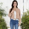 Anna-Kaci Women's Cropped Button-Up Jacket with Chest Pockets and Collared Neckline - 3 of 4
