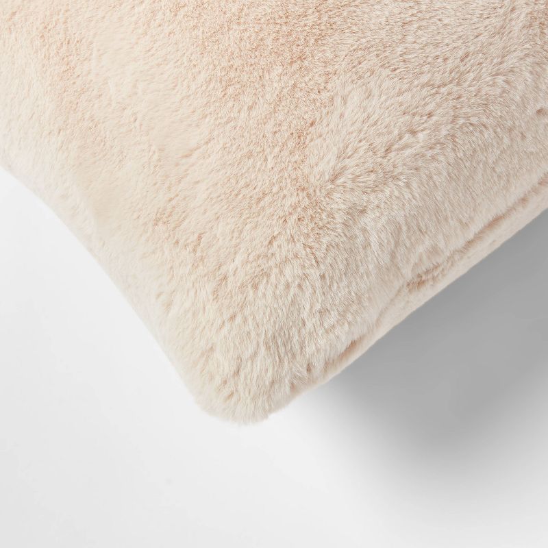Faux Rabbit Fur Throw Pillow - Threshold™, 4 of 11
