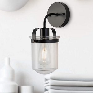 MaseiKar 1-Light with Clear Glass Shade, Modern Sconce, Industrial Indoor Light Fixture for Bathroom Living Room Bedroom Over Kitchen Sink, No Bulb - 1 of 4