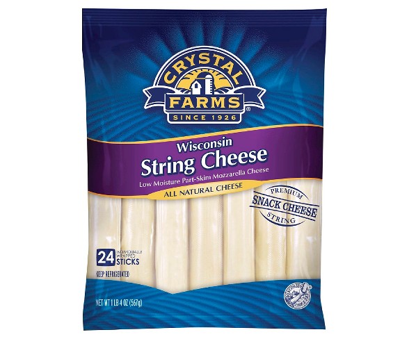 Crystal Farms Wisconsin String Cheese - 24ct