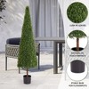 KTMBDW 5/6ft Artificial Cedar Topiary Trees for Outdoor Front Porch Door, Faux Potted Plants Evergreen Fake Pine Cypress Tree for Outside Home Decor - 3 of 4