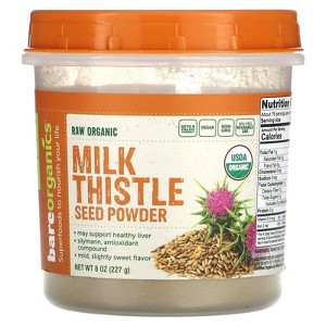 BareOrganics Raw Organic Milk Thistle Seed Powder, 8 oz (227 g) - 1 of 2