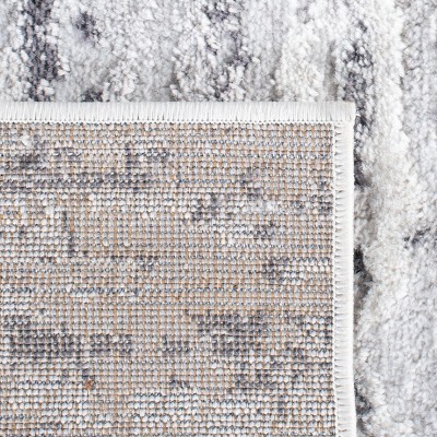 Amelia Light Grey and Charcoal Square Synthetic Rug