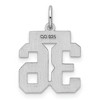 Black Bow Jewelry Sterling Silver, Athletic Collection, Small Polished Number 36 Pendant - 3 of 4