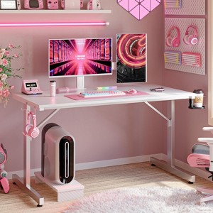 Bestier Gaming Desk 42" Small Computer Desk for Home Office with LED Lights & Monitor Stand - 1 of 4
