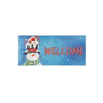 Evergreen Christmas Snowman Sassafras Indoor Outdoor Switch Doormat 1'10"x10" Multicolored