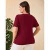 Clearlove Plus Size Shirt for Women Summer Tunic Top Casual Pleated Button Up T-Shirt - 3 of 4