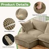 Slipcovered 3 Seater Sofa Couch with Deep Seat and Removable Pillows, Corduroy Sofa with Armrests, Modern Sofa with Cushions for Living Room-Koiai - 4 of 4