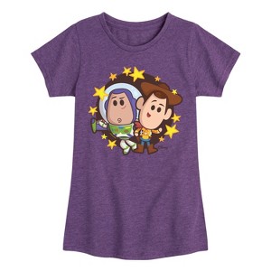 Girls' - Disney - Buzz And Woody Fitted Short Sleeve Graphic T-Shirt - 1 of 4