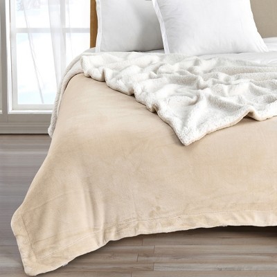 Plush Throw Blanket with Faux Shearling Reverse - Great Bay Home