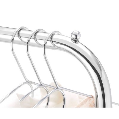 Whitmor Chrome Rolling Laundry Butler with Valet Bar