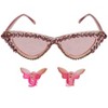 Willow & Ruby Kid's Fun Sunglasses with Hair Clip Set for Girls - Sunnies & Claws in Pink Cat-Eye & Butterfly Hair Clips - 4 of 4