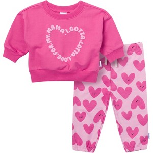 Onesies Brand Baby Girls' 2-Piece Sweatshirt and Pants Set, Love Mama - 1 of 4