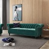 ORRD Chesterfield Sofa Faux Leather, Modern PU Tufted Couch 3 Seater with Rolled Arms and Nailhead for Living Room, Bedroom - 2 of 4