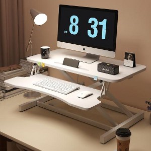 LIVAREEmlen 32'' Desk Converter, Height Adjustable Sit to Stand Riser, Dual Monitor and Laptop Workstation with Wide Keyboard Tray - 1 of 4