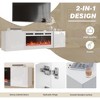 EROMMY 70'' Floating TV Stand with 36'' Electric Fireplace, High Gloss Finish with 12 Flame Fireplace Insert Heater - 3 of 4