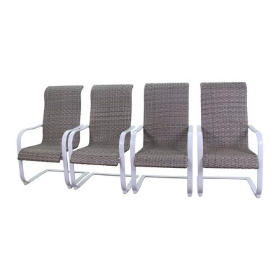 Courtyard Casual Santa Fe Aluminum Spring Chair Wicker Seat  Set of 4  Price is for set of 4