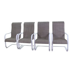 Courtyard Casual Santa Fe Aluminum Spring Chair Wicker Seat  Set of 4  Price is for set of 4 - 1 of 1