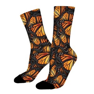 Heaps Of Orange Monarch Butterflies Women Printed Crew Socks Funny Funky Socks Soft Polyester Novelty Gifts for Artists Men - 1 of 1