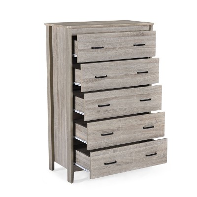 NicBex Modern Tall 5 Drawer Dresser with Metal Handles for Bedroom,Living Room