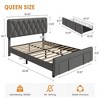 Upholstered Platform Bed Frame with Storage Drawers, Mattress Foundation with Solid Wooden Slats - 2 of 4