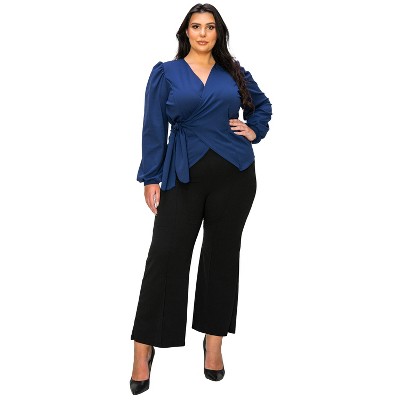 L I V D Women's Yelena Crepe Wrap Top