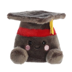 Aurora Mini Scholarly Graduation Cap Palm Pals Adorable Stuffed Animal Black 5" - 1 of 4