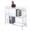 Breighton Home 30" Town Square Chrome 3 Tier Bookcase Chrome: Modern Style, Tempered Glass, Metal Frame, 31.5"W x 12"D - 3 of 4